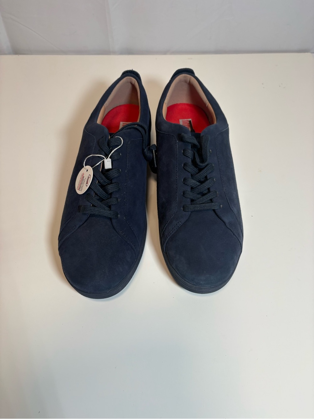 Fitflop Navy Suede Low-Profile Sneakers with Red Insoles